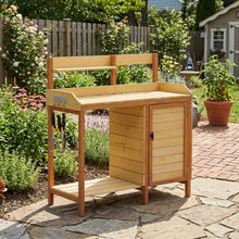 Load image into Gallery viewer, Outdoor Potting Bench Table With Sink, Garden Workstation
