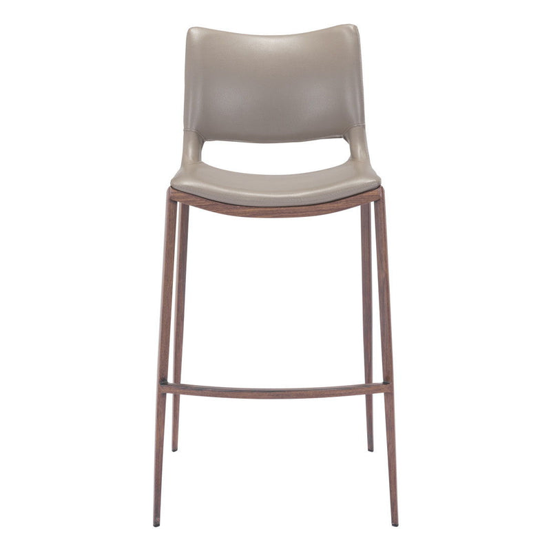 29" Steel Low Back Bar Height Bar Chairs (Set of 2) - Gray And Brown