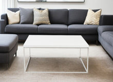 Load image into Gallery viewer, Metal Square Coffee Table - White And Silver
