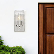 Load image into Gallery viewer, Metal And Textured Glass Wall Sconce - Silver
