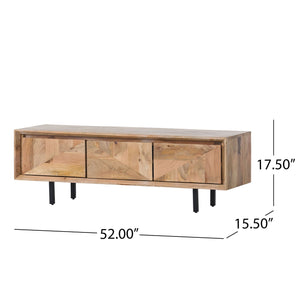 TV Stand With 3 Cabinets For TVs Up To 59" - Natural