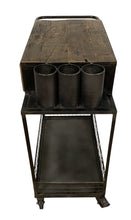Load image into Gallery viewer, Rolling Rustic And Bar Cart - Black
