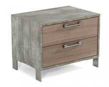 Load image into Gallery viewer, 20" Two Drawer Nightstand - Brown Oak And Gray
