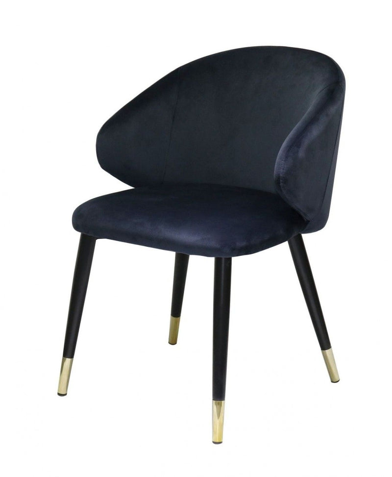 Upholstered Velvet Wing Back Dining Arm Chairs (Set of 2) - Blue