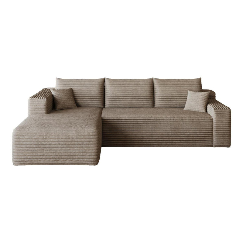 Corduroy Modular L Shaped Sofa And Chaise Sectional (762664) - Camel