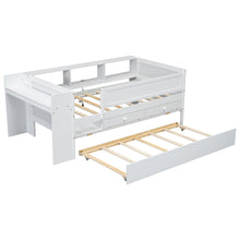 Load image into Gallery viewer, Twin Daybed With Drawers, Trundle, Headboard Storage, Study Desk, And USB Charging Station - White
