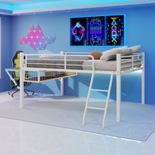 Load image into Gallery viewer, Loft Bed With Built In Desk, LED Light Strip
