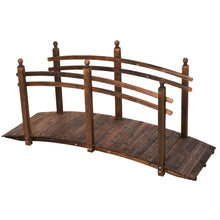 Load image into Gallery viewer, Outsunny - Fir Wood Garden Bridge Arc Walkway With Side Railings, Perfect For Backyards, Gardens, &amp; Streams, Carbonized - Brown
