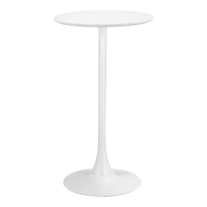 24" Modern Wood Rounded Bar Table - White