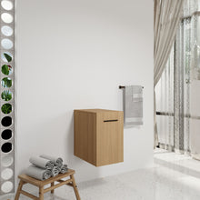 Load image into Gallery viewer, Floating Bathroom Vanity Single Door Base Cabinet, Wall Mounted Storage - Light Oak
