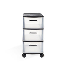 Load image into Gallery viewer, Plastic Square Accent Cabinet With Three Drawers - Black
