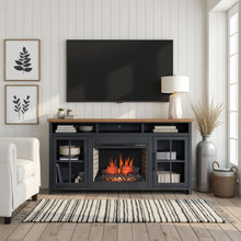 Load image into Gallery viewer, Fireplace TV Stand Console For TVs Up To 85" - Black / Whiskey
