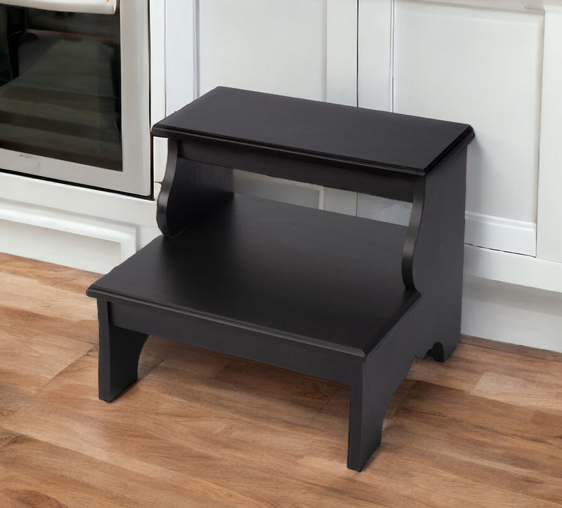 Wood Step Stool - Dark Brown