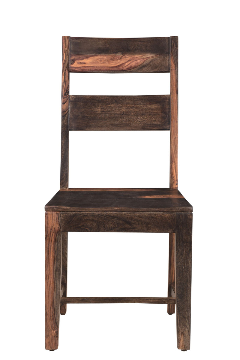 Solid Wood Ladder Back Dining Room Side Chairs (Set of 2) - Dark Brown