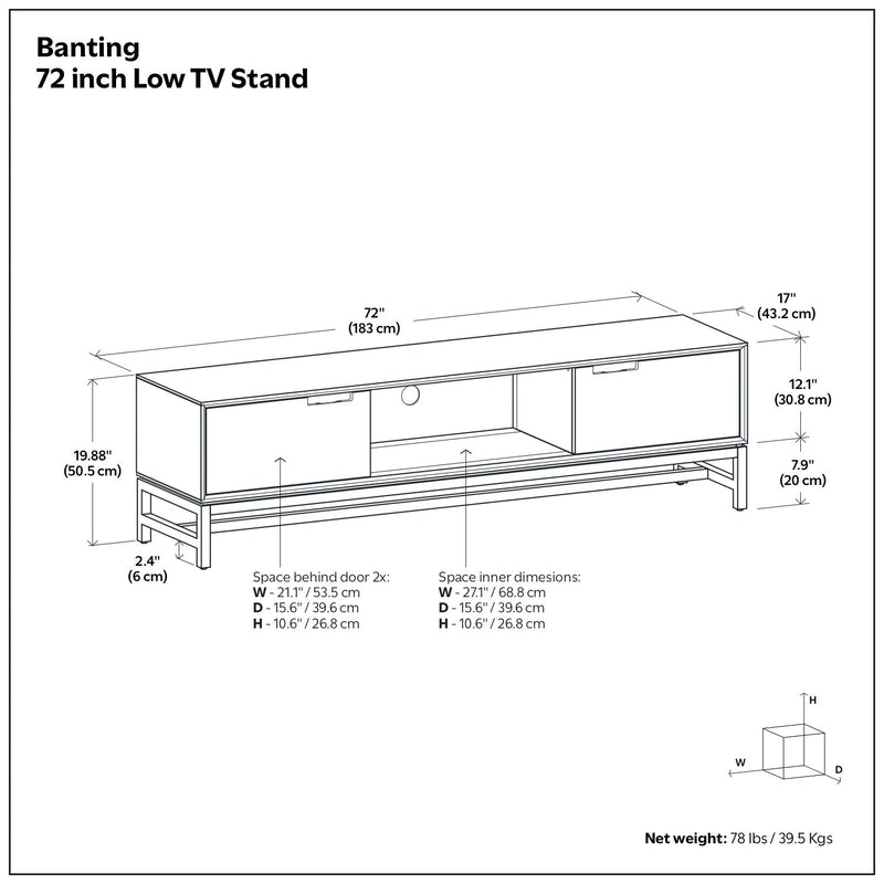 Banting - Low TV Stand - Walnut Brown