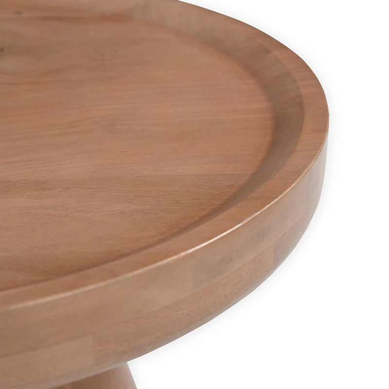 Solid Wood Round Drum Coffee Table - Natural