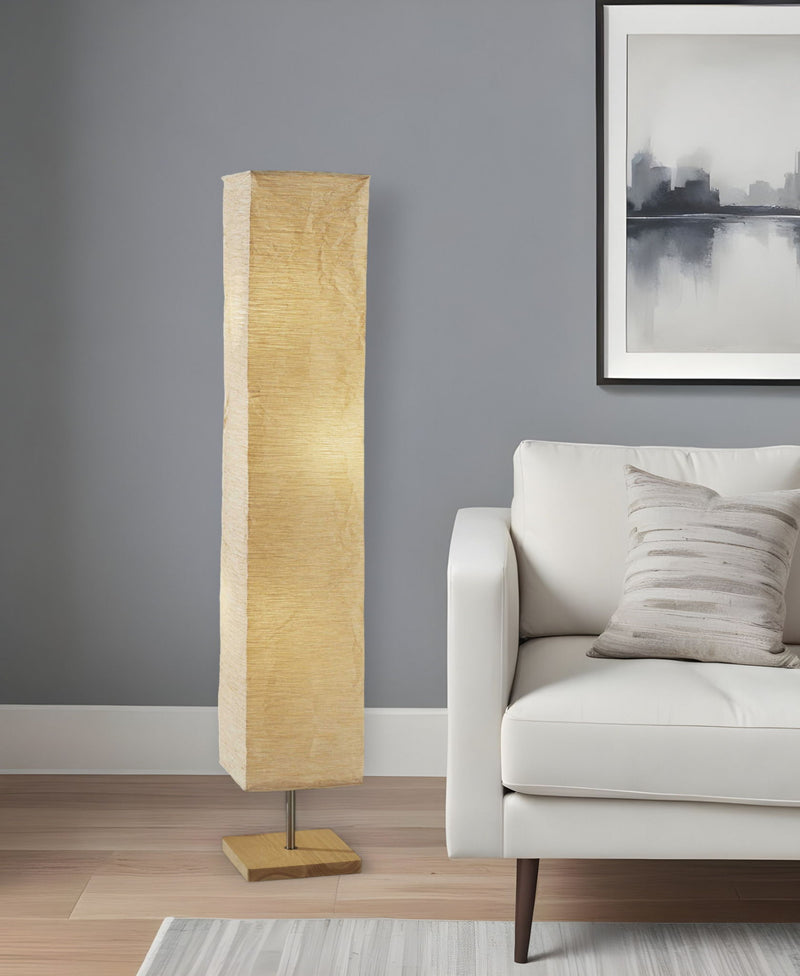 Wildside Paper Shade Floor Lamp With Wood Base - Natural