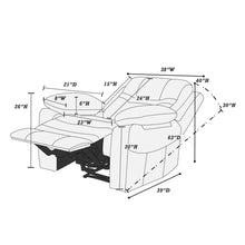 Load image into Gallery viewer, 1 Piece Single Power Recliner Pillow Top Arms Cushion Back With USB Port - Dark Brown
