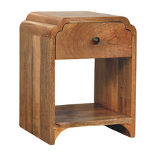 Load image into Gallery viewer, 16" Solid Wood One Drawer Scallop Edge Nightstand - Oak
