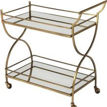 Load image into Gallery viewer, Antique Bar Cart - Gold
