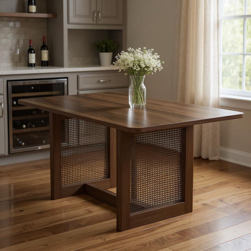 Wood Square Bar Table - Walnut