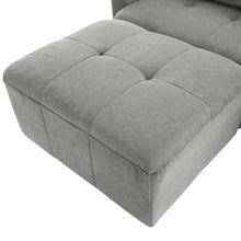 Load image into Gallery viewer, 113.3&quot; Convertible Sectional Sofa Couch 3-Seat L-Shaped Sofa with Movable Ottoman and  USB for Apartment, Living Room, Bedroom, Grey
