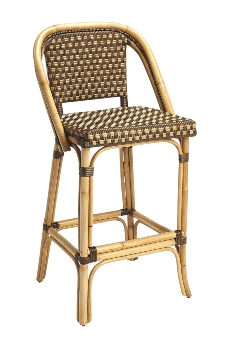 Rattan Counter Height Bar Chair - Brown