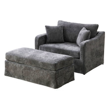 Load image into Gallery viewer, Accent Chair With Ottoman, Includes 2 Bolster Pillows
