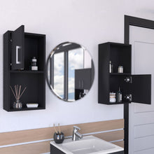 Load image into Gallery viewer, Wall Mounted Bathroom Medicine Cabinet Eak Two Doors, Two Shelves - Black

