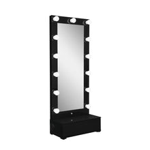 Load image into Gallery viewer, 74" Lighted Freestanding Framed Full Length Mirror - Black
