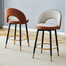 Load image into Gallery viewer, Upholstered Rotatable Bar Chair With Metal Legs For Dining Room
