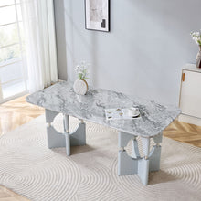 Load image into Gallery viewer, Modern Dining Table With Sleek Hollow-Out Frame And Accents
