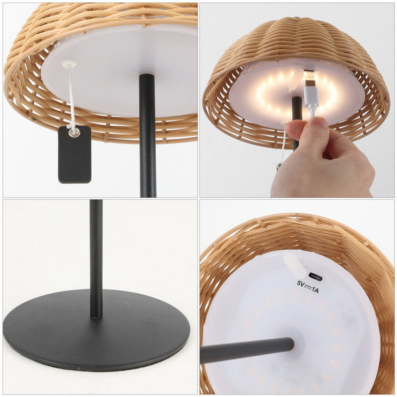 Novelty USB Table Lamps LED With Globe Shades (Set of 2) - Black