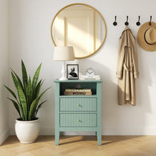 Load image into Gallery viewer, Fluted Nightstand With 2 Drawers
