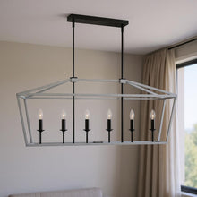 Load image into Gallery viewer, Candle Style Six Light Metal Dimmable Chandelier - Black / White
