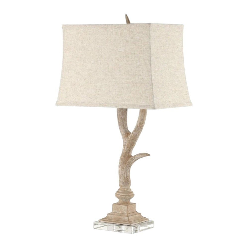 Antlers Table Lamp With Shade - Beige