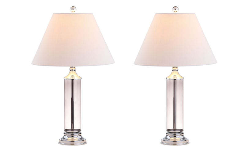 Novelty Table Lamps With Empire Shades (Set of 2) - Gray