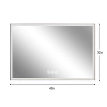 Load image into Gallery viewer, Modern LED Bathroom Vanity Mirror With Aluminum Frame, 45° Beveled Lights, Anti Fog - Silver
