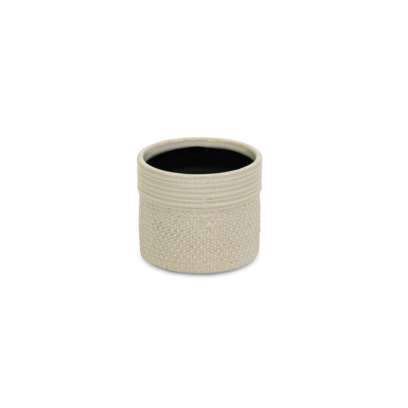 Dotted Round Pot Planter (487417) - Off White