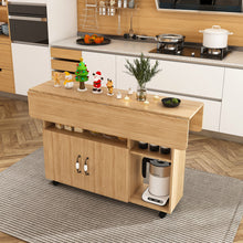 Load image into Gallery viewer, Multi Functional Folding Table With Storage Shelves And Wheels
