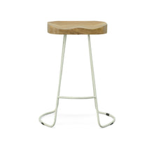 Load image into Gallery viewer, Steel Backless Counter Height Bar Chairs (Set of 2) - Natural And White
