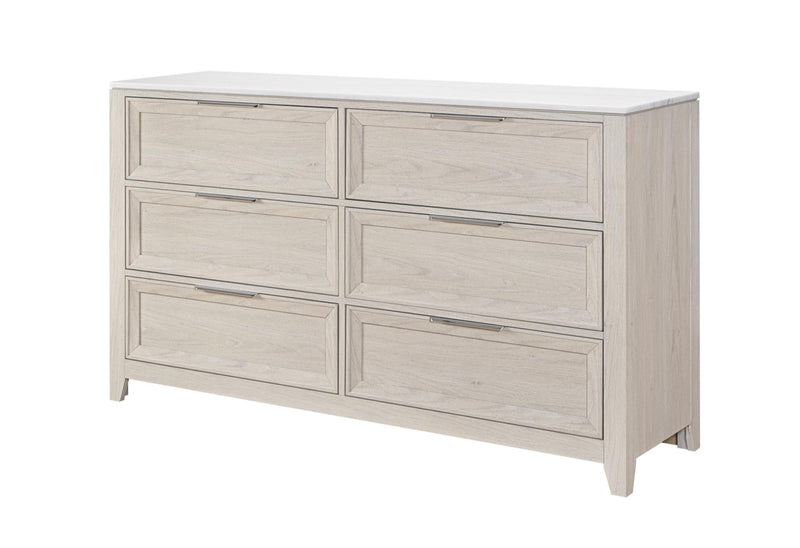 Wood Six Drawer Double Dresser (766571) - Beige
