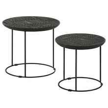Load image into Gallery viewer, 2 Piece Nesting Table With Embossed Tops And Base - Black
