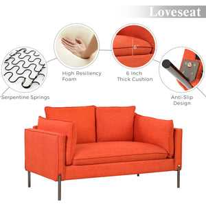 56" Modern Style Sofa Linen Fabric Loveseat Small Love Seats Couch for Small Spaces,Living Room,Apartment