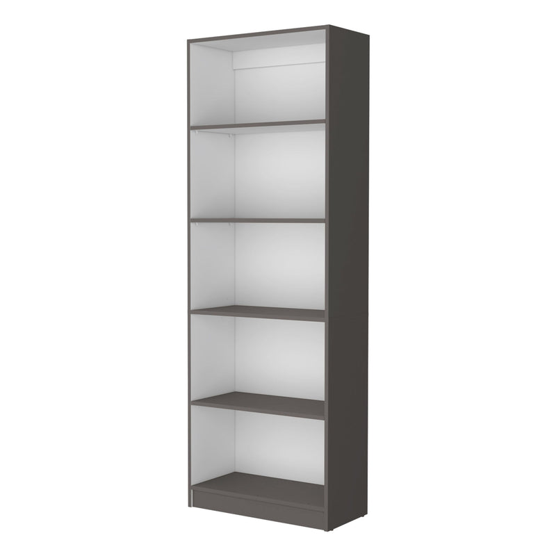 Five Tier Bookcase (546195) - Gray / White