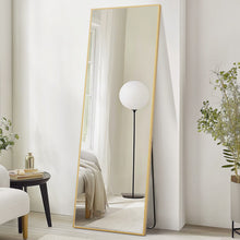 Load image into Gallery viewer, 70" Aluminum Freestanding Framed Standing Mirror - Gold

