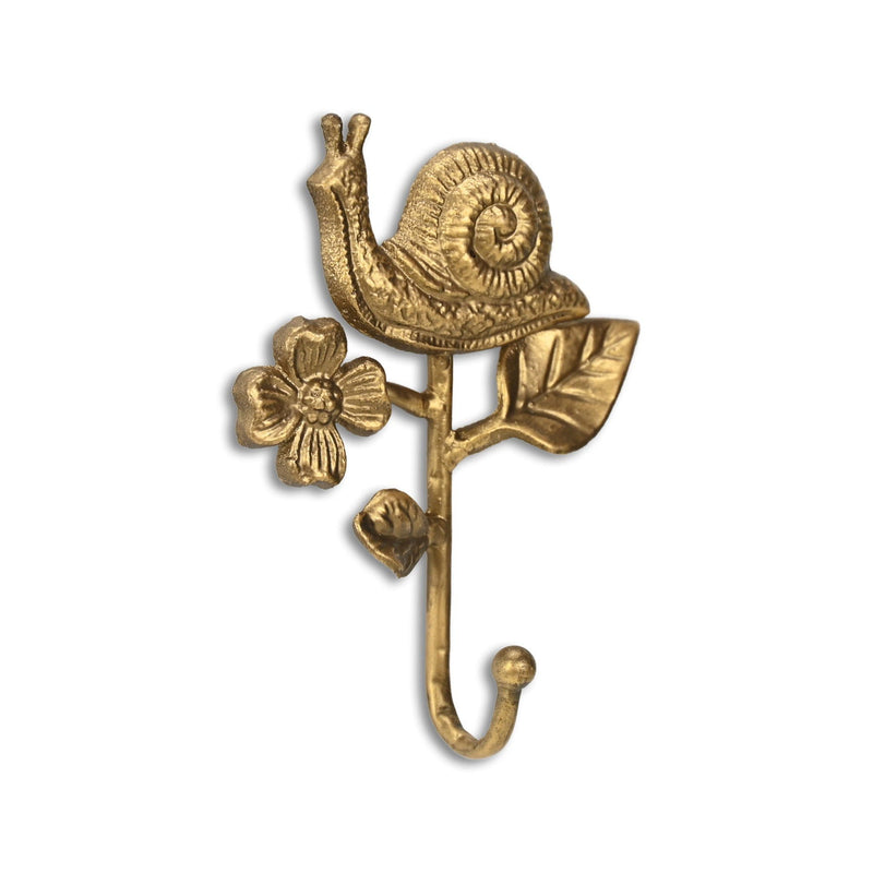 5" Cast Iron Snail Wall Hook - Gold