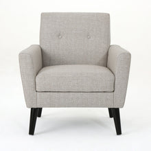 Load image into Gallery viewer, Contemporary Club Chair With Nailhead Trim Fabric And Birch Wood Legs
