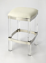 Load image into Gallery viewer, Backless Counter Height Bar Chair - White / Clear
