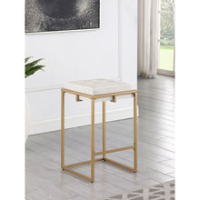 Load image into Gallery viewer, Square Counter Height Stools (Set of 2) - Beige / Gold

